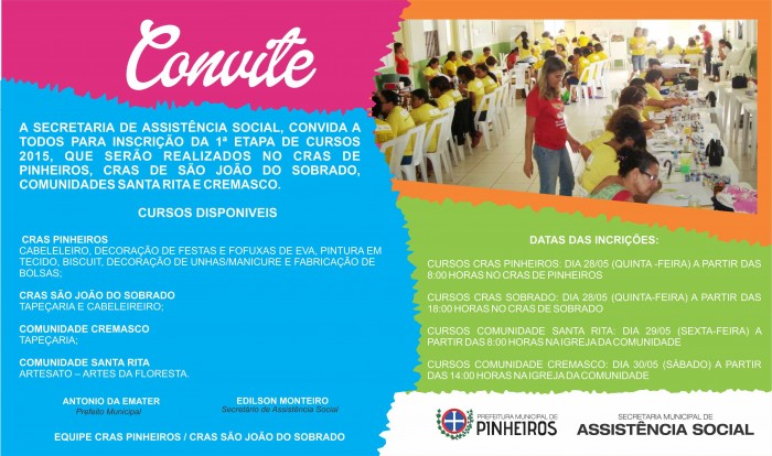 Convite de cursos do CRAS