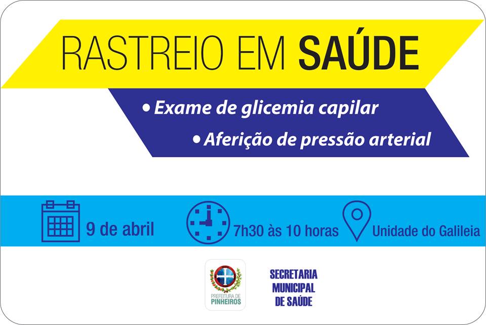 Secretaria de Saúde promove ação para verificação de pressão e exame de glicemia capilar no Galileia